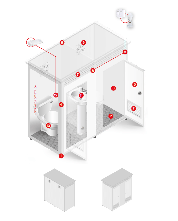 plano baño doble loza