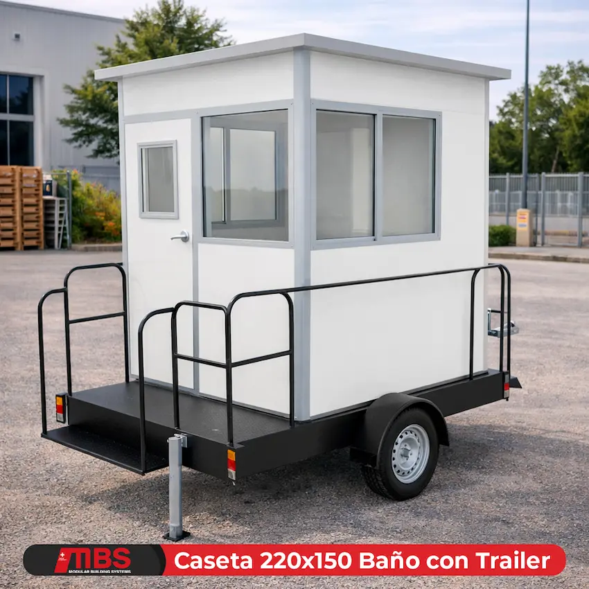 Caseta220x150BanoTrailer caseta 220x150 con baño y trailer MBS Módulos